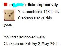 Kelly Clarkson在我Last.fm里的记录信息